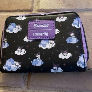NWOT Sanrio Loungefly Black Wallet with Cartoon Characters